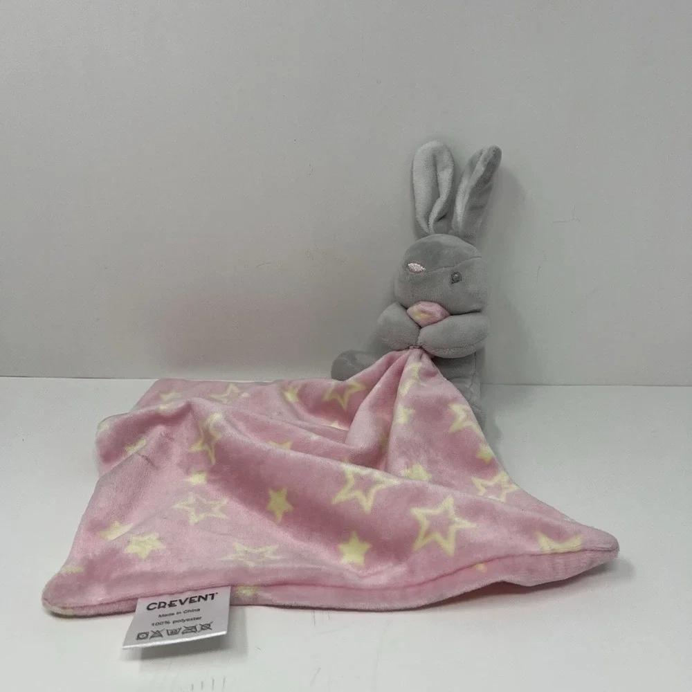 Crevent Bunny Rabbit Baby Lovey Gray Pink Security lovies 8